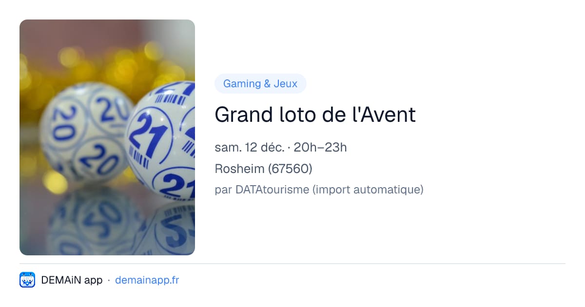 Grand loto de l'Avent — Rosheim