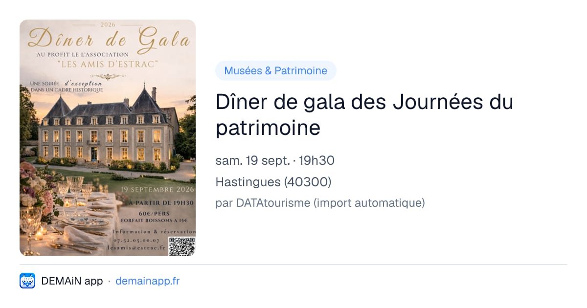 Dîner de gala des Journées du patrimoine — Hastingues