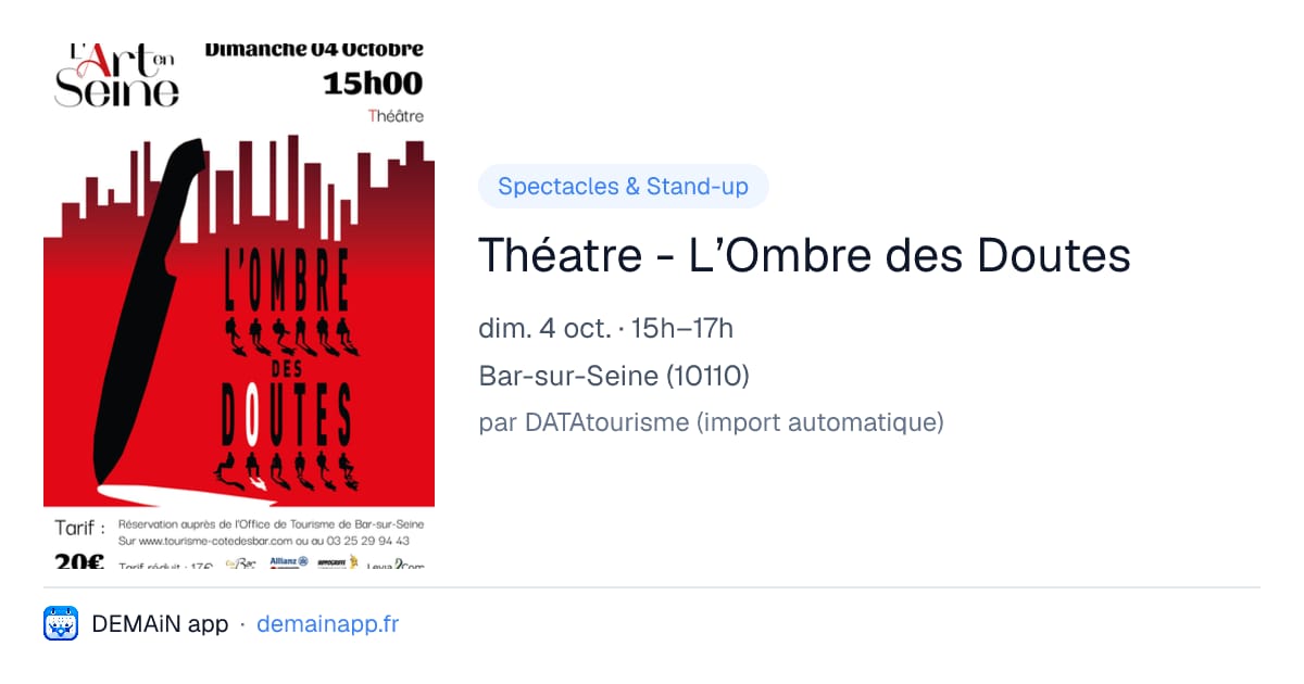 Théatre - L’Ombre des Doutes — Bar-sur-Seine