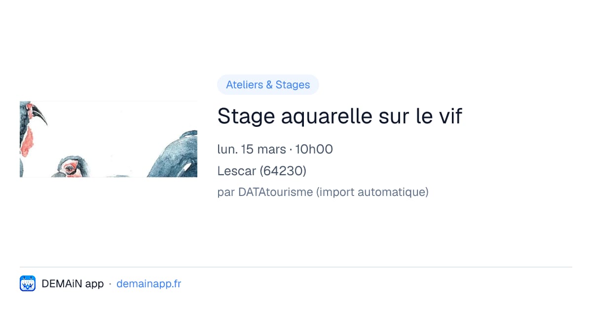 Stage aquarelle sur le vif — Lescar