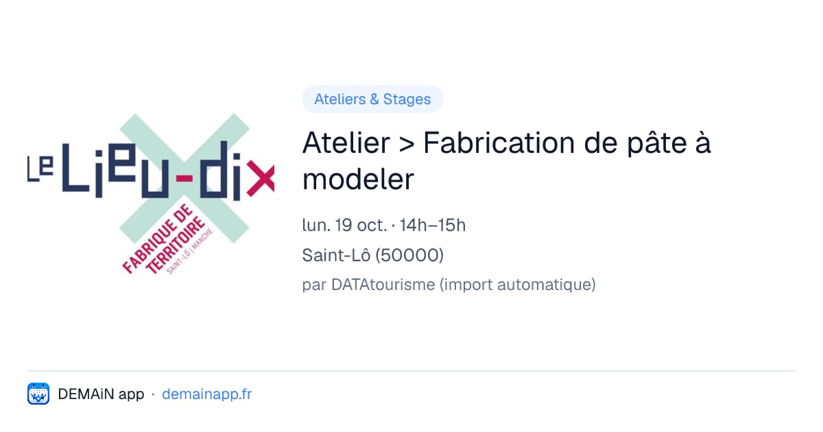 Atelier > Fabrication de pâte à modeler — Saint-Lô