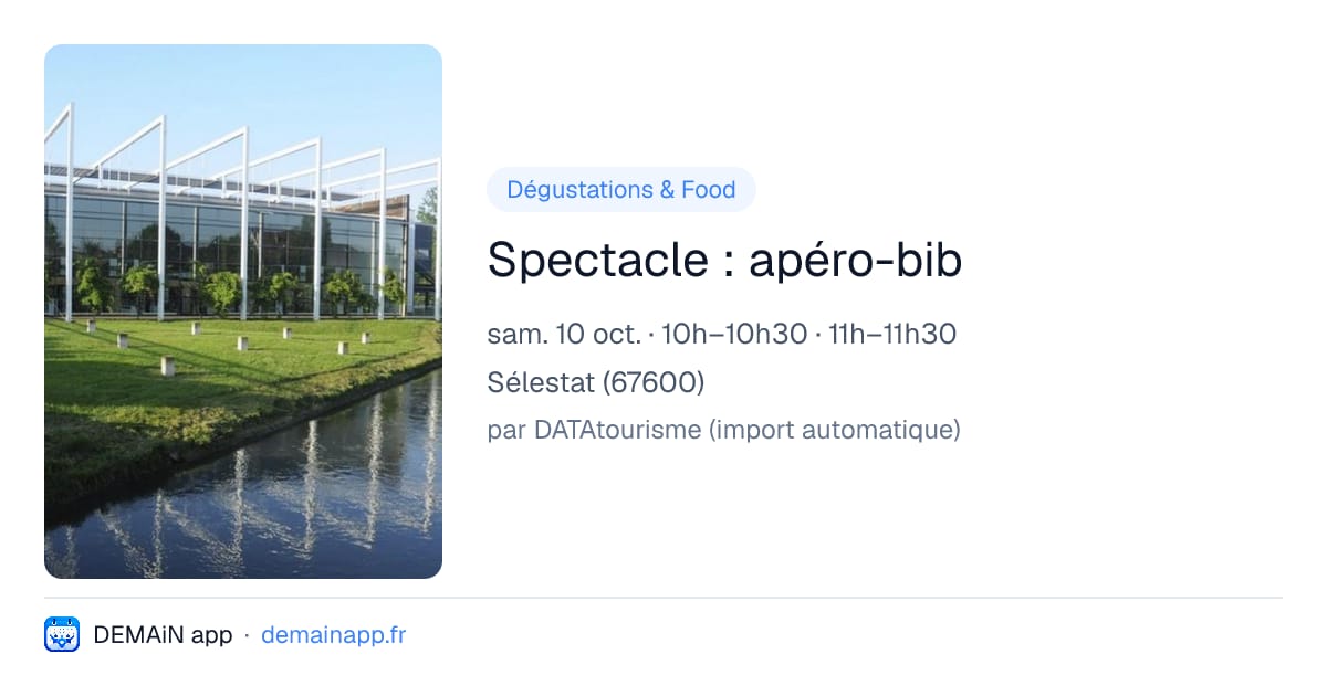 Spectacle : apéro-bib — Sélestat