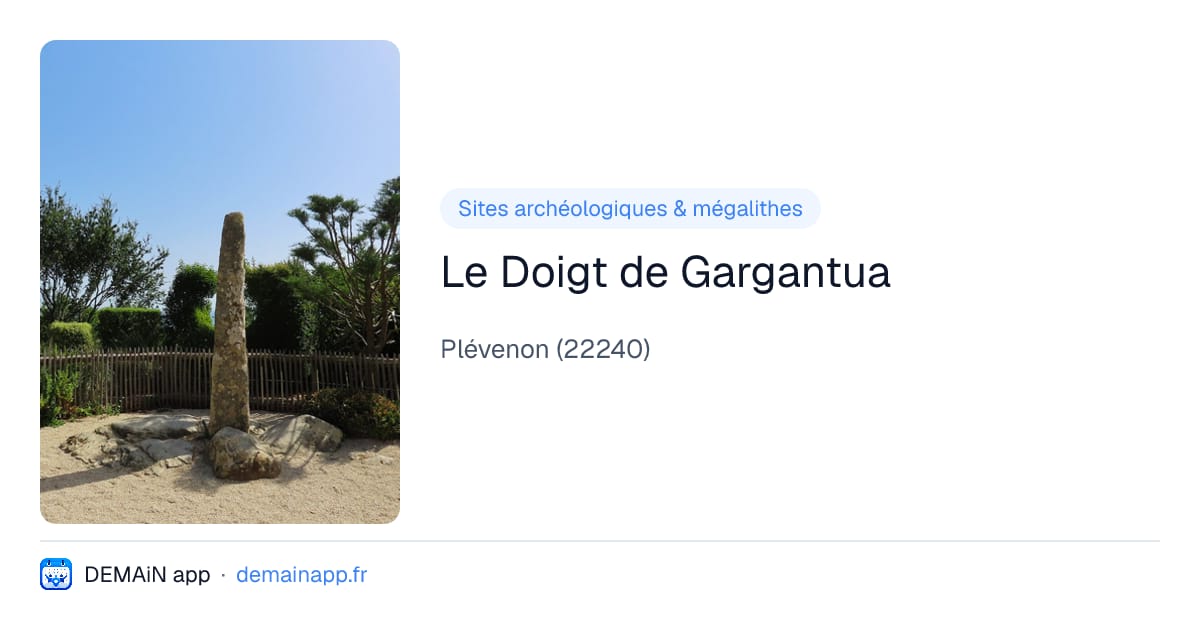 Le Doigt de Gargantua — Plévenon