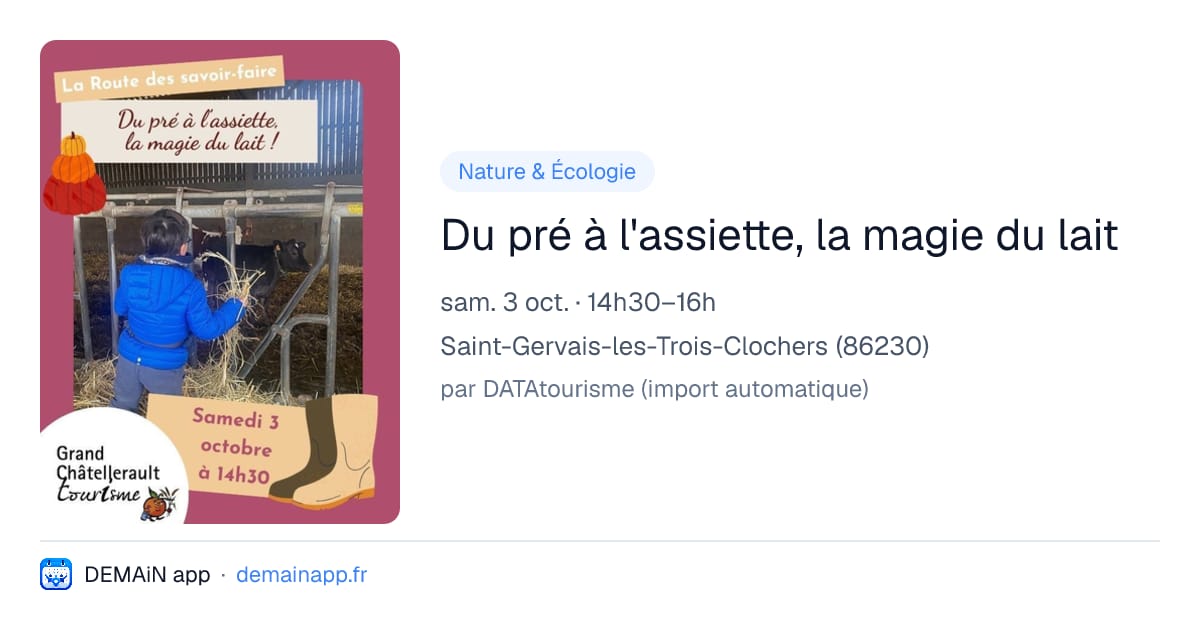 Du pré à l'assiette, la magie du lait — Saint-Gervais-les-Trois-Clochers