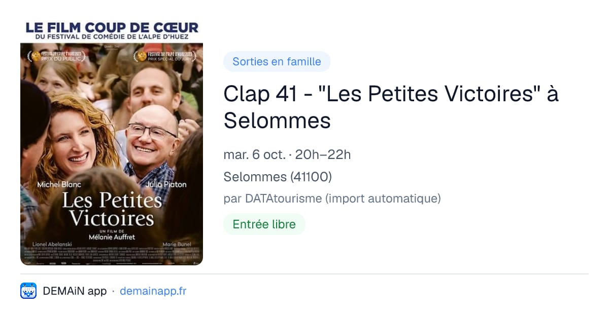Clap 41 - "Les Petites Victoires" à Selommes — Selommes
