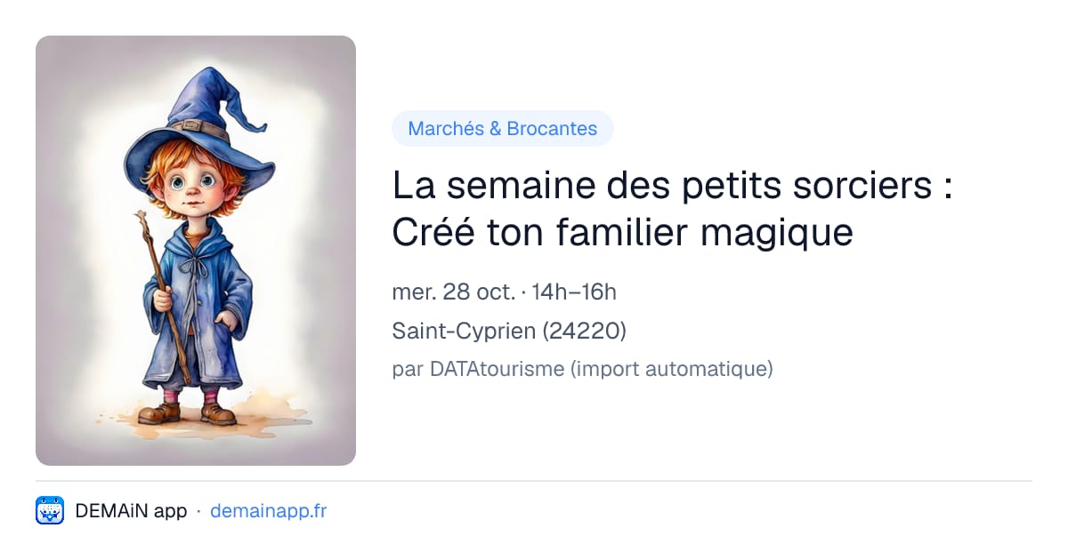 La semaine des petits sorciers : Créé ton familier magique — Saint-Cyprien