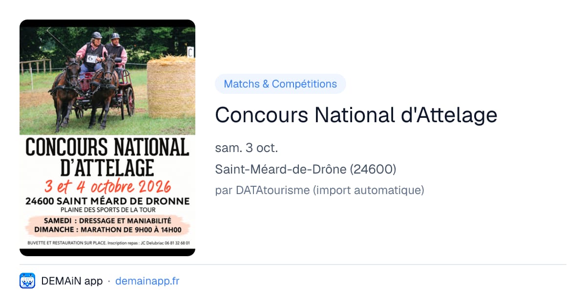 Concours National d'Attelage — Saint-Méard-de-Drône