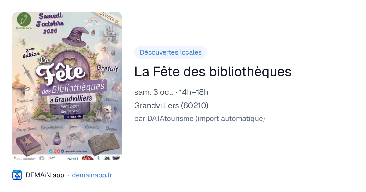 La Fête des bibliothèques — Grandvilliers