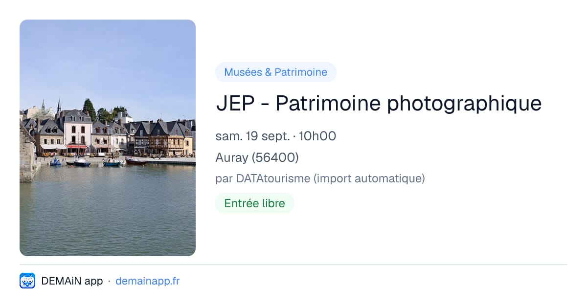 JEP - Patrimoine photographique — Auray