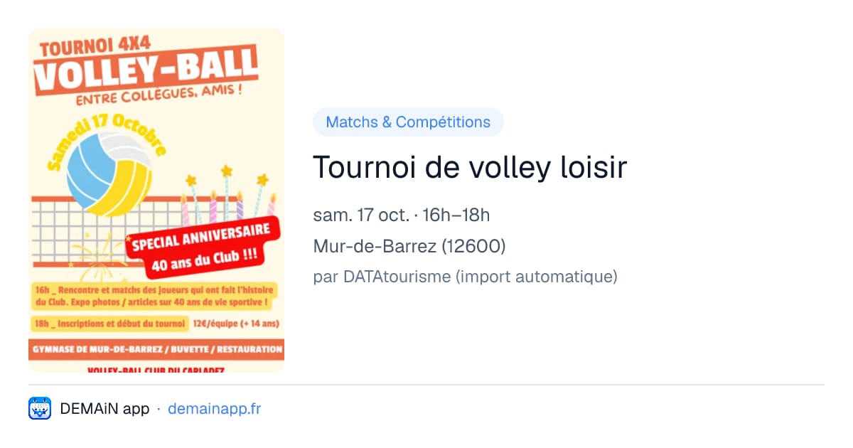 Tournoi de volley loisir — Mur-de-Barrez