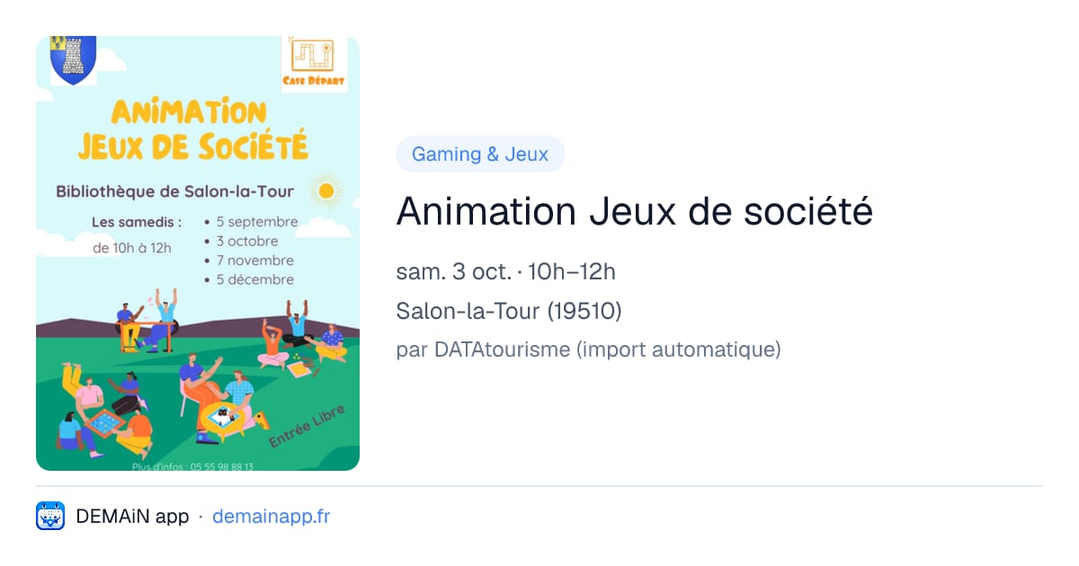 Animation Jeux de société — Salon-la-Tour