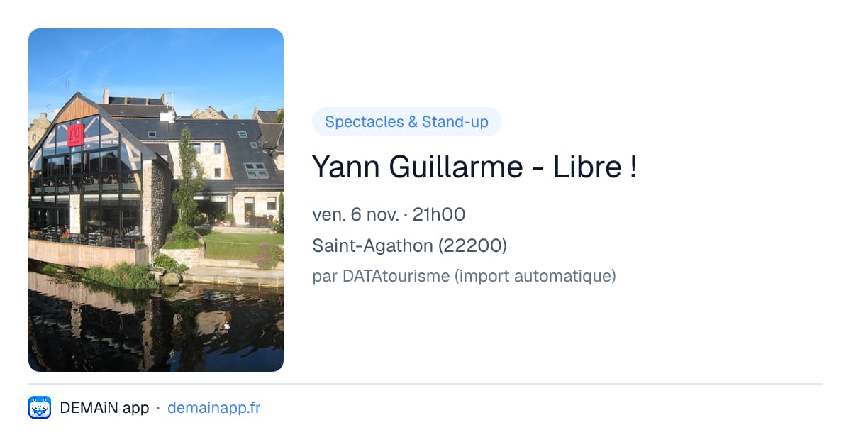 Yann Guillarme - Libre ! — Saint-Agathon