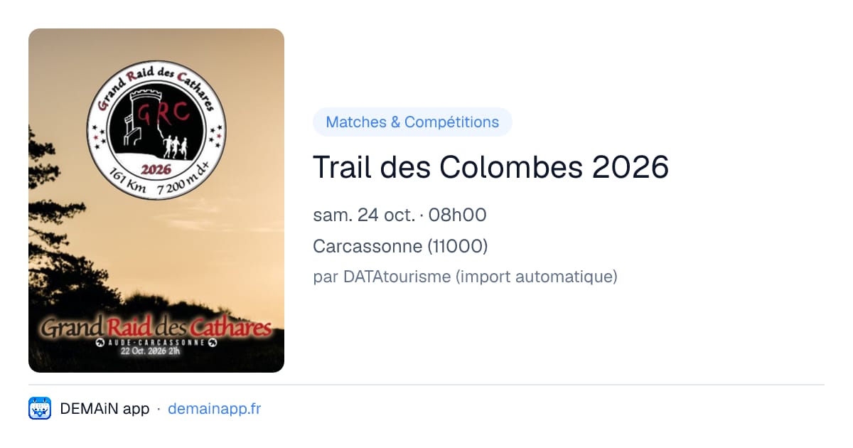 Trail des Colombes 2026 — Carcassonne