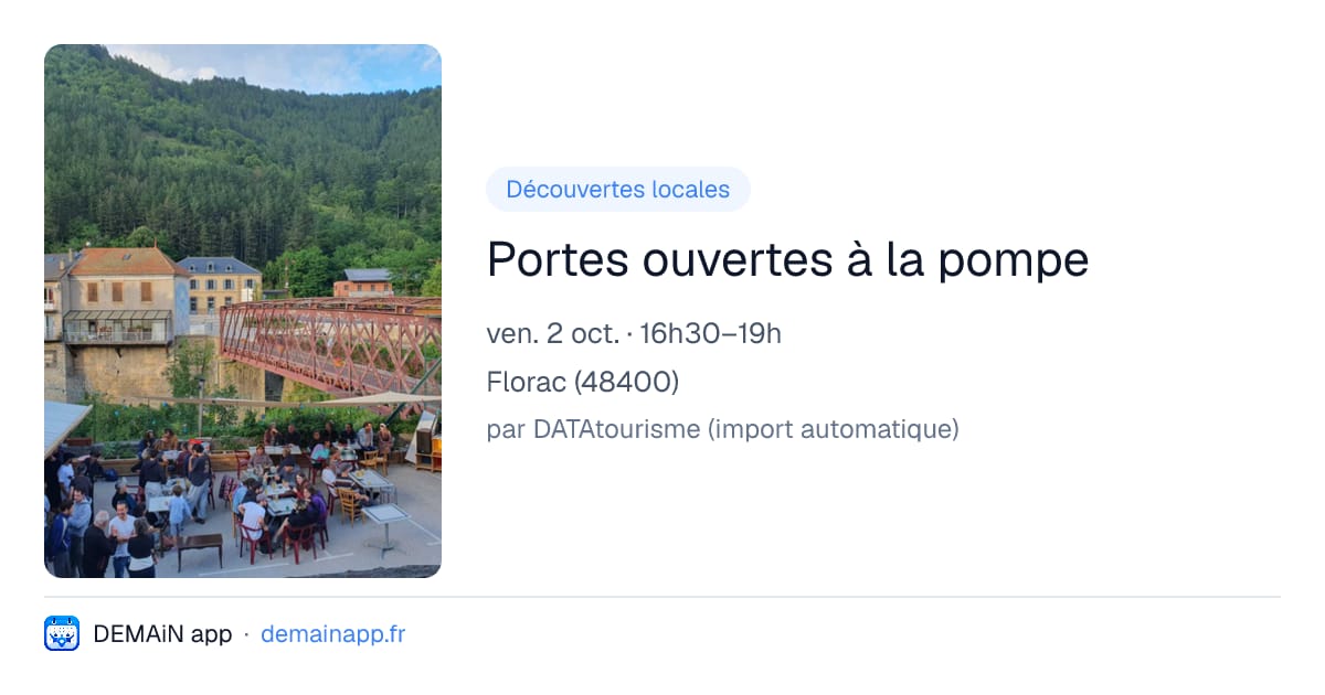 Portes ouvertes à la pompe — Florac