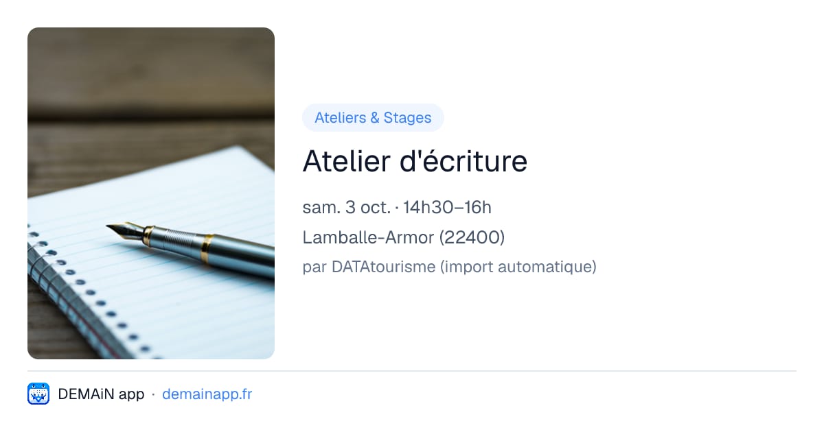 Atelier d'écriture — Lamballe-Armor