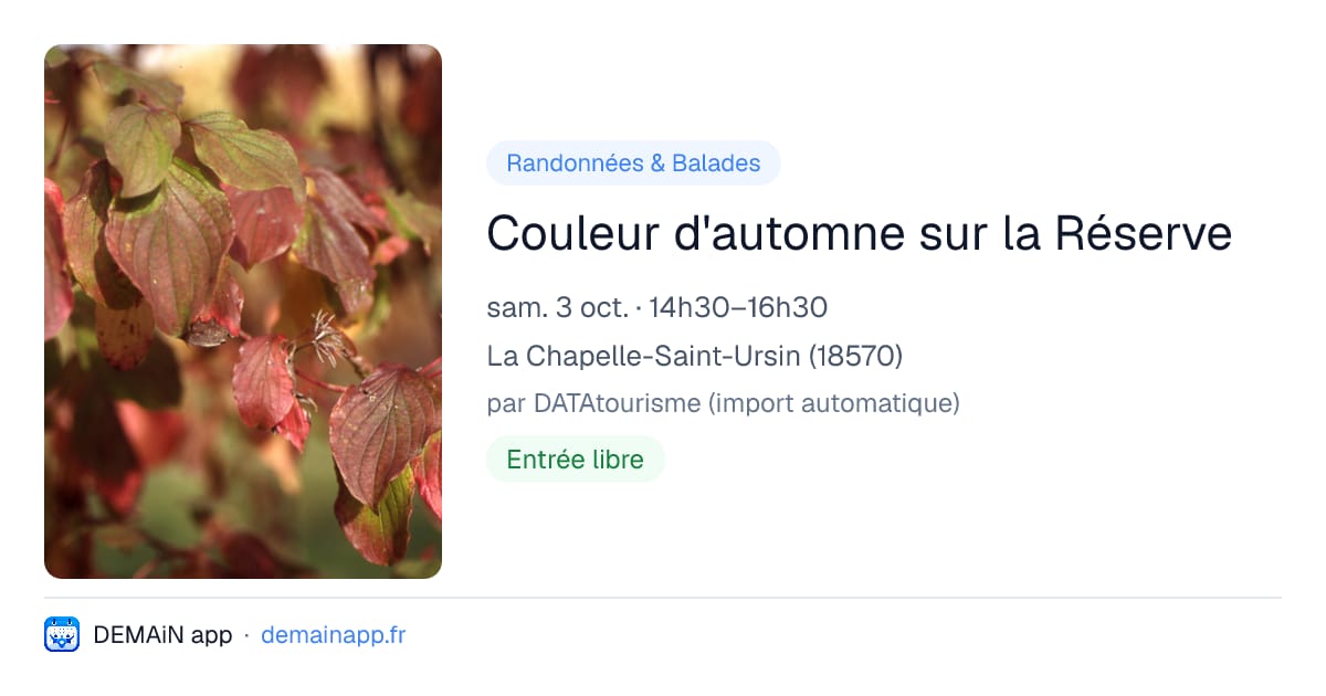 Couleur d'automne sur la Réserve — La Chapelle-Saint-Ursin