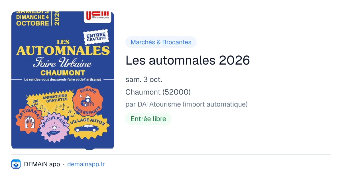 Les automnales 2026 — Chaumont