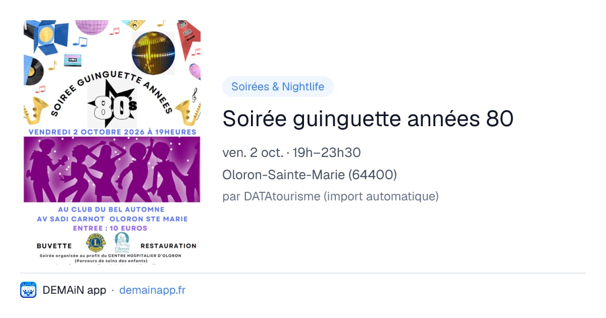 Soirée guinguette années 80 — Oloron-Sainte-Marie