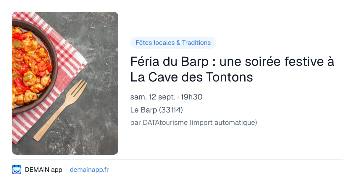 Féria du Barp : une soirée festive à La Cave des Tontons — Le Barp