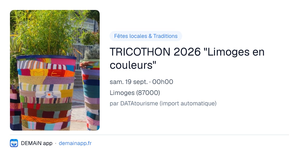 TRICOTHON 2026 "Limoges en couleurs" — Limoges