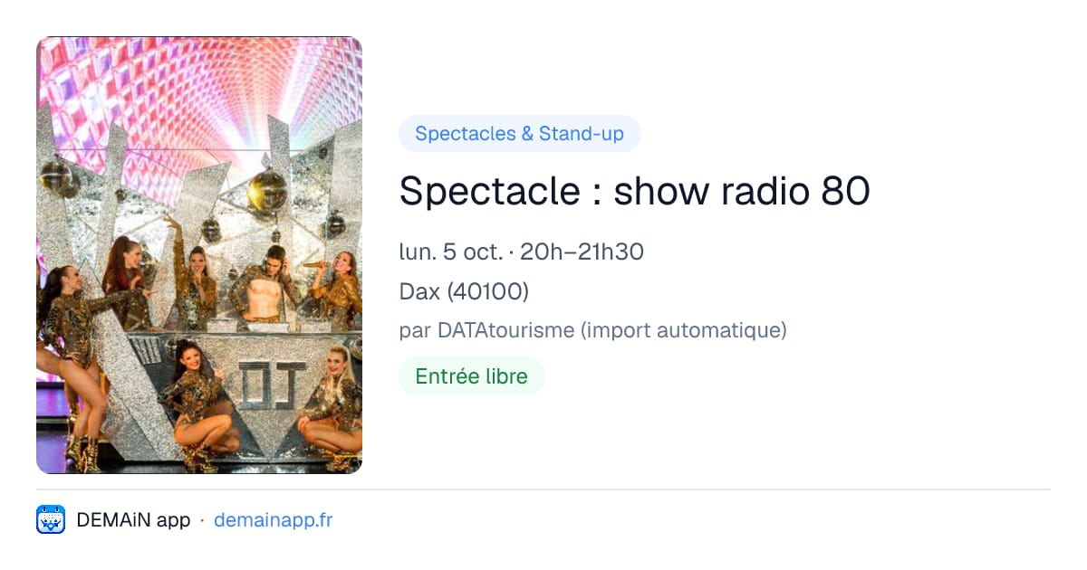 Spectacle : show radio 80 — Dax