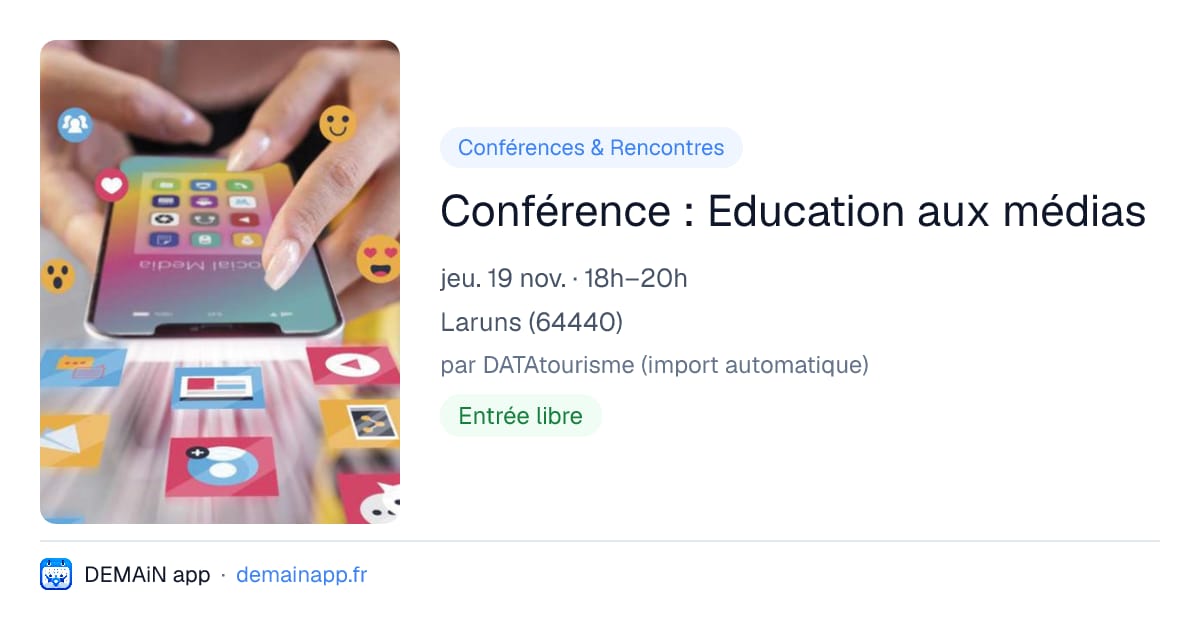 Conférence : Education aux médias — Laruns
