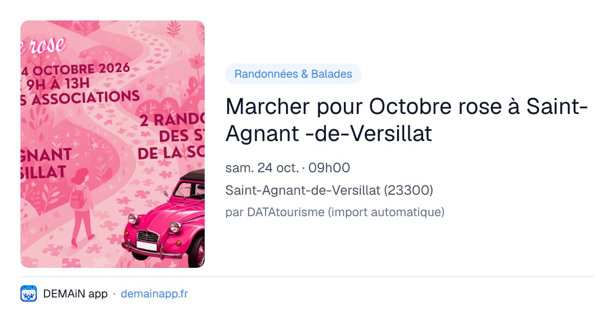 Marcher pour Octobre rose à Saint-Agnant -de-Versillat — Saint-Agnant-de-Versillat