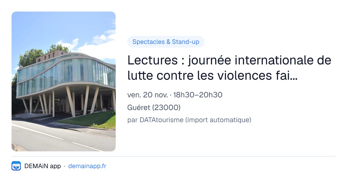 Lectures : journée internationale de lutte contre les violences faites aux femmes — Guéret