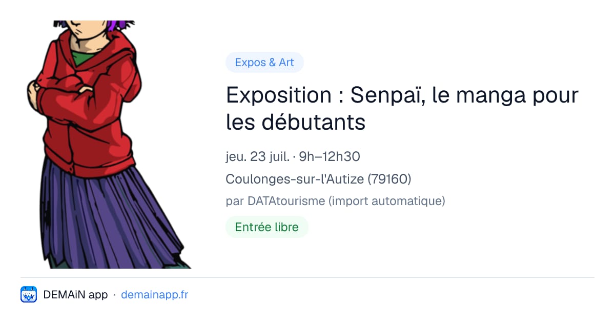 Exposition : Senpaï, le manga pour les débutants — Coulonges-sur-l'Autize