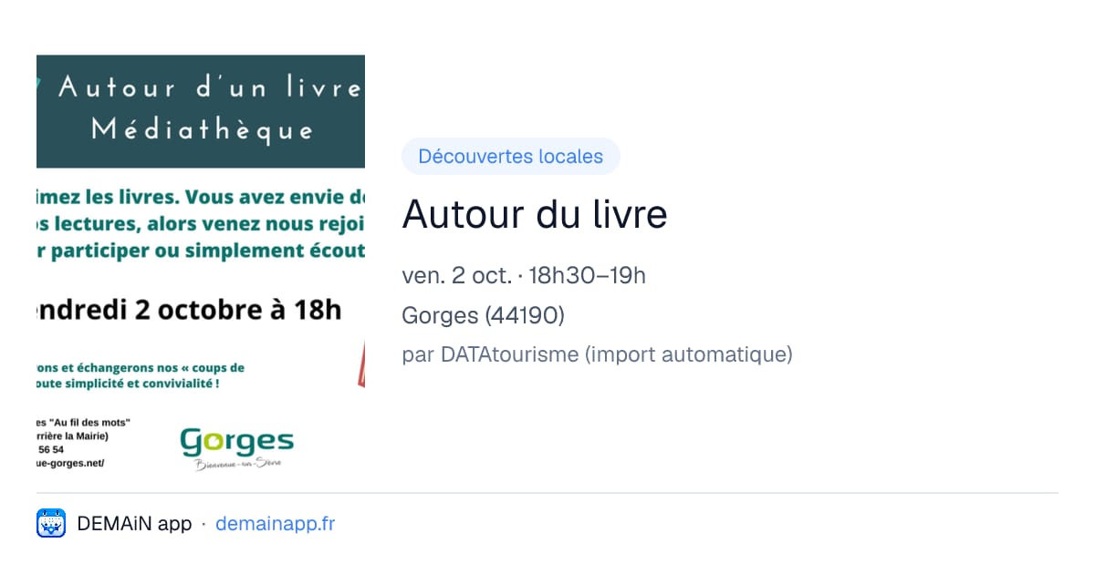 Autour du livre — Gorges