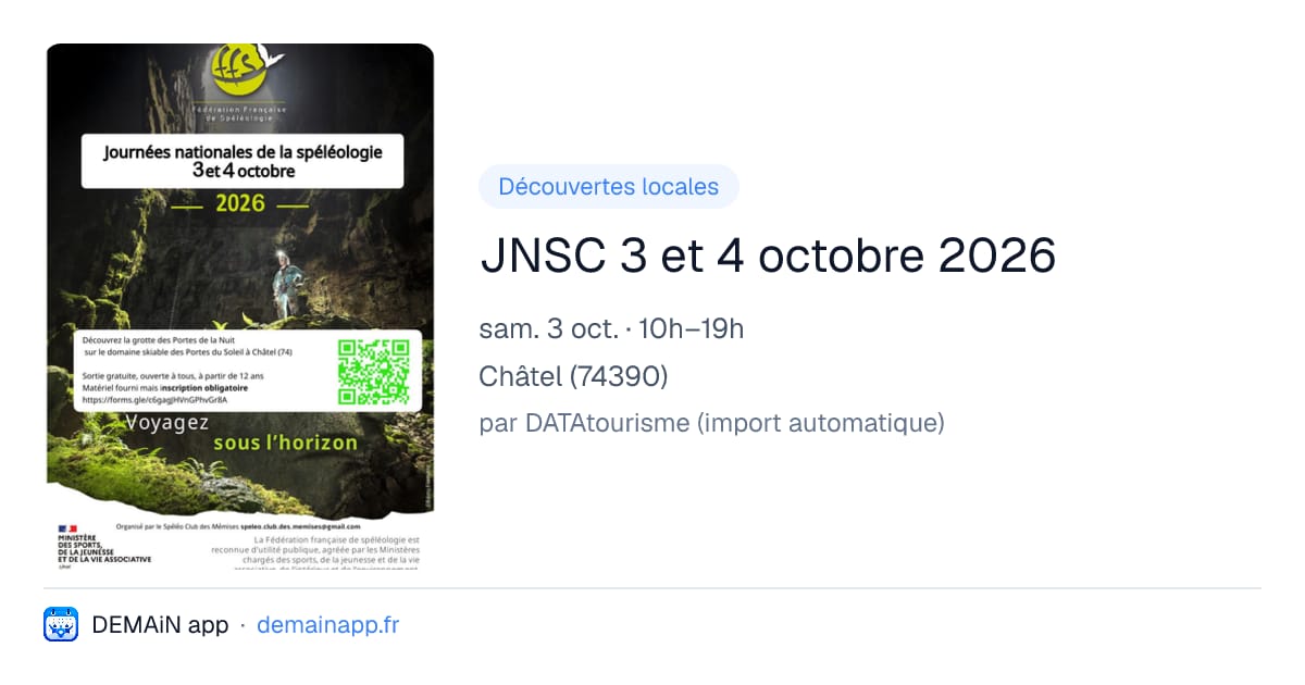 JNSC 3 et 4 octobre 2026 — Châtel