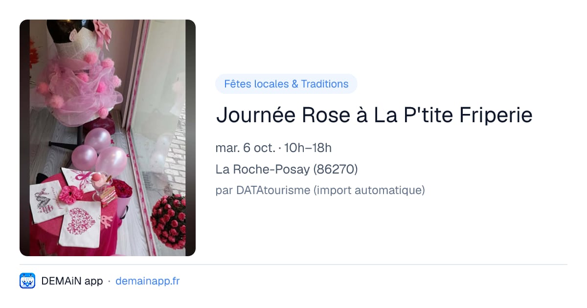 Journée Rose à La P'tite Friperie — La Roche-Posay