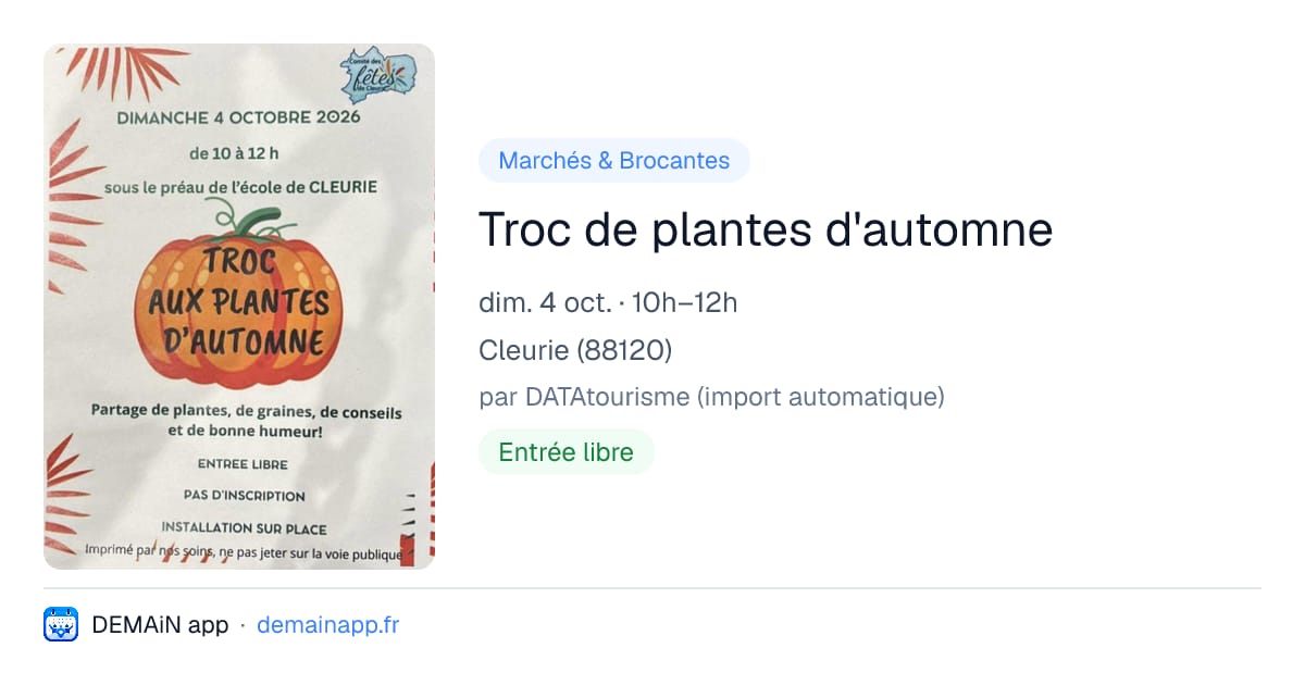 Troc de plantes d'automne — Cleurie