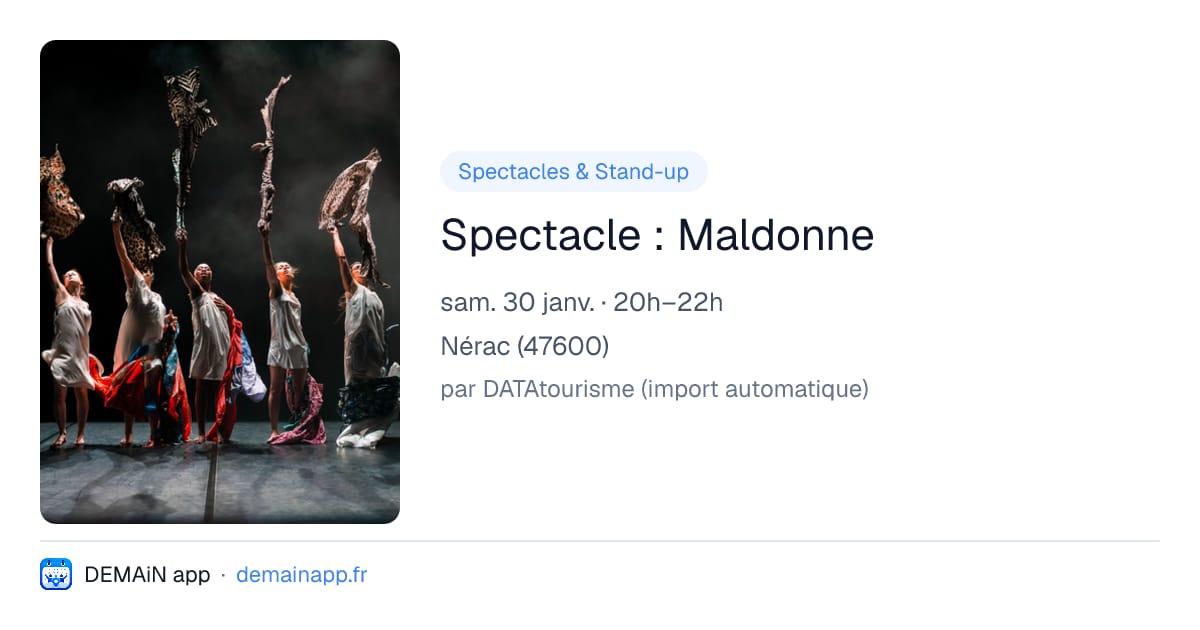Spectacle : Maldonne — Nérac