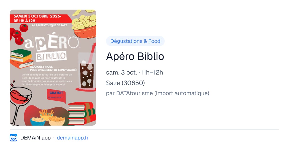 Apéro Biblio — Saze