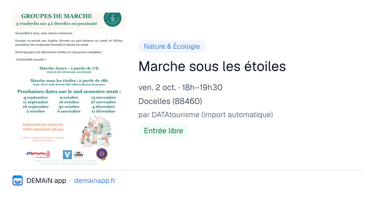 Marche sous les étoiles — Docelles