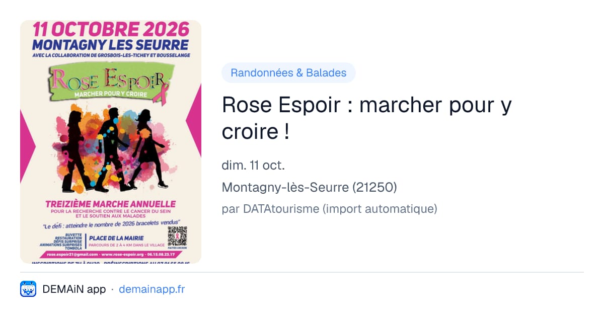 Rose Espoir : marcher pour y croire ! — Montagny-lès-Seurre