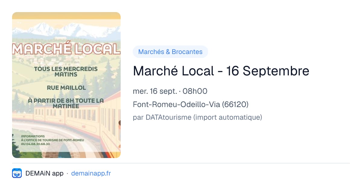 Marché Local - 16 Septembre — Font-Romeu-Odeillo-Via