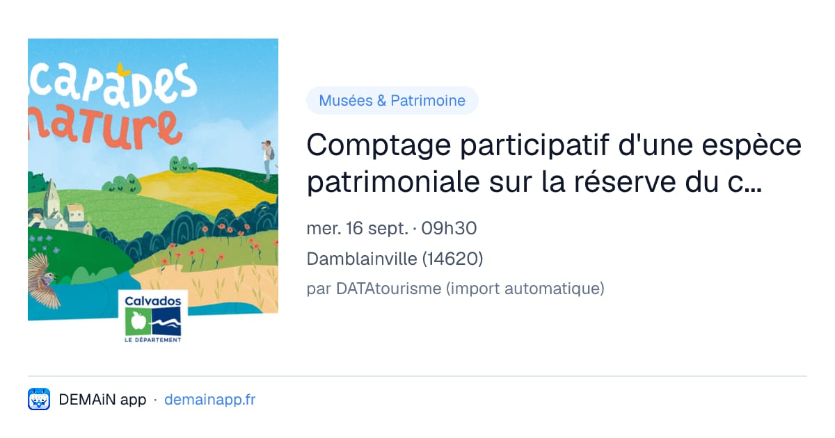 Comptage participatif d'une espèce patrimoniale sur la réserve du coteau de Mesnil-Soleil — Damblainville