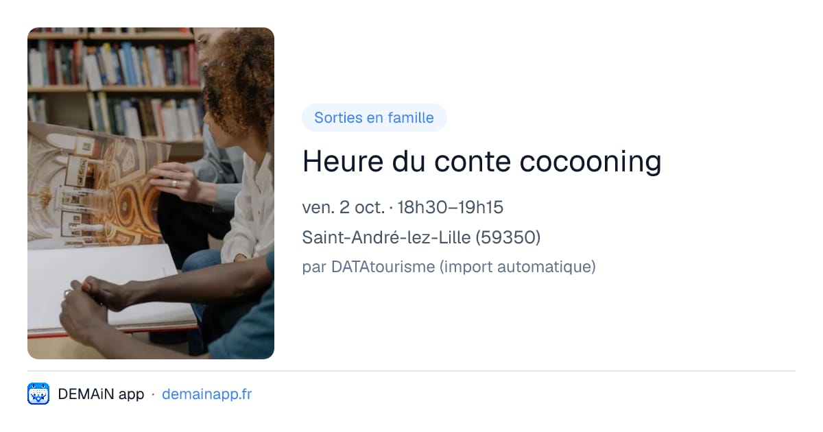 Heure du conte cocooning — Saint-André-lez-Lille