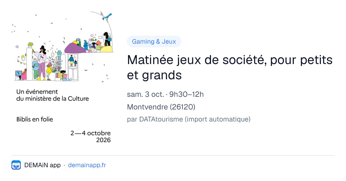 Matinée jeux de société, pour petits et grands — Montvendre