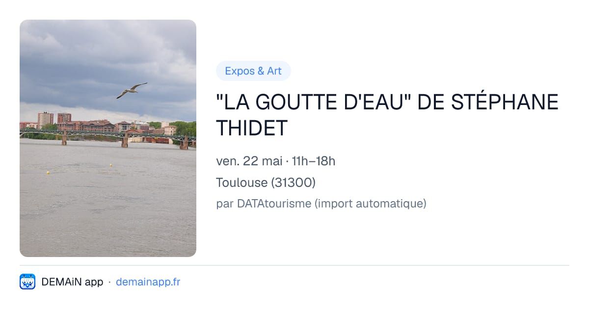 "LA GOUTTE D'EAU" DE STÉPHANE THIDET — Toulouse
