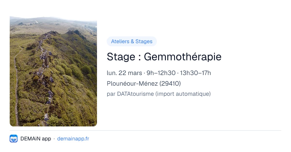Stage : Gemmothérapie — Plounéour-Ménez