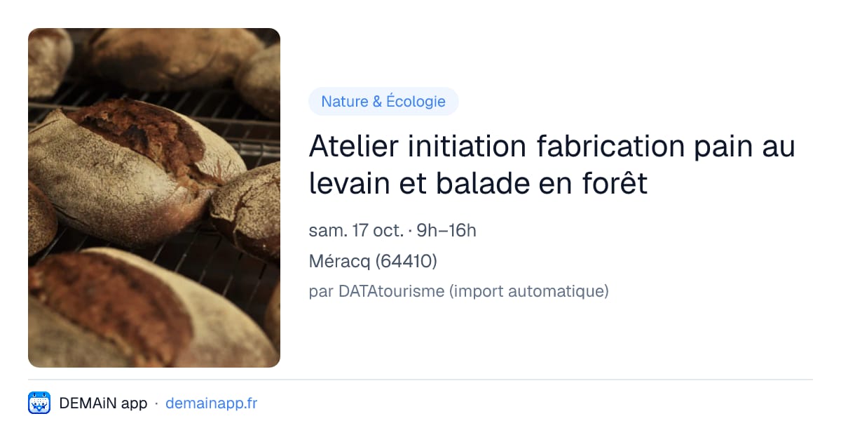 Atelier initiation fabrication pain au levain et balade en forêt — Méracq