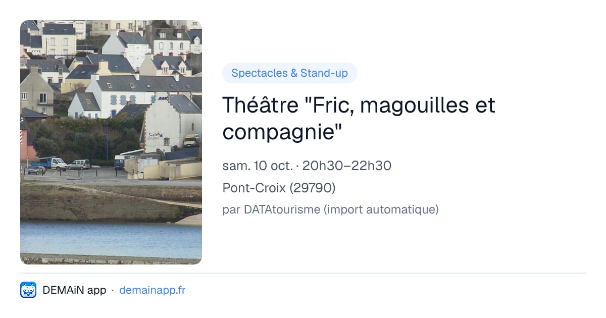 Théâtre "Fric, magouilles et compagnie" — Pont-Croix