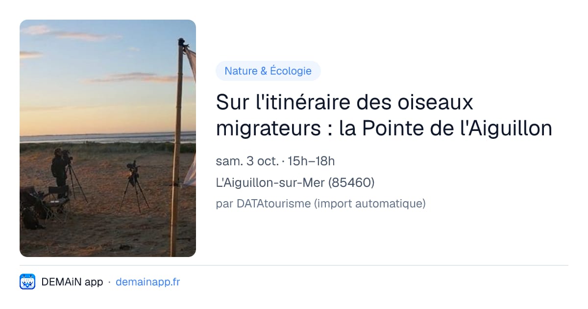 Sur l'itinéraire des oiseaux migrateurs : la Pointe de l'Aiguillon — L'Aiguillon-sur-Mer