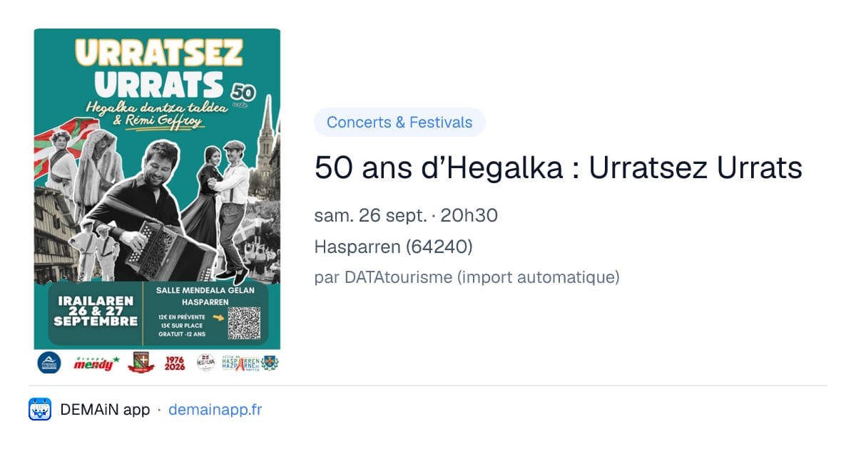 50 ans d’Hegalka : Urratsez Urrats — Hasparren
