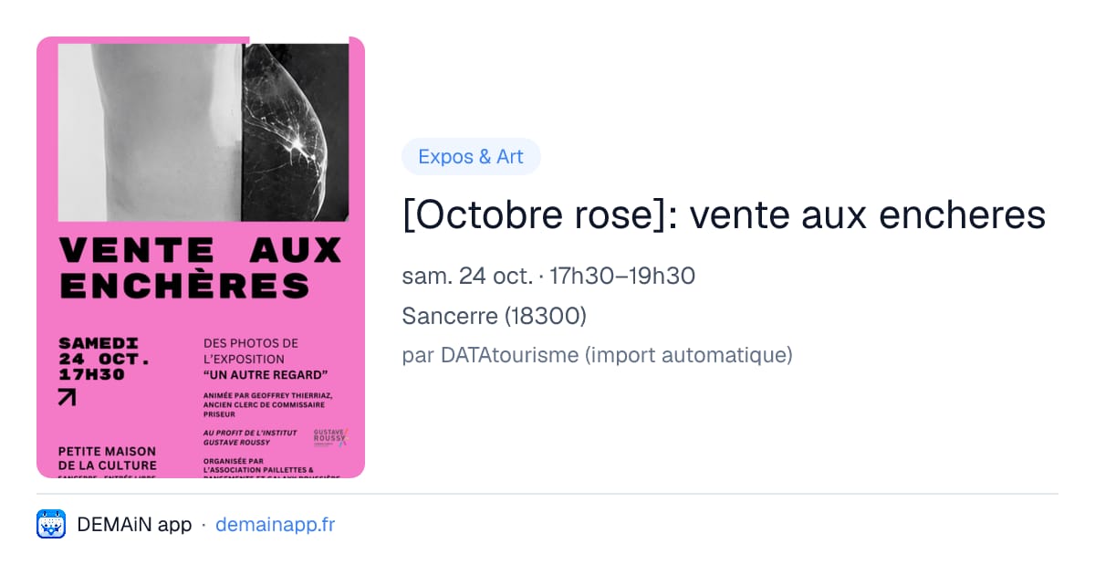 [Octobre rose]: vente aux encheres — Sancerre