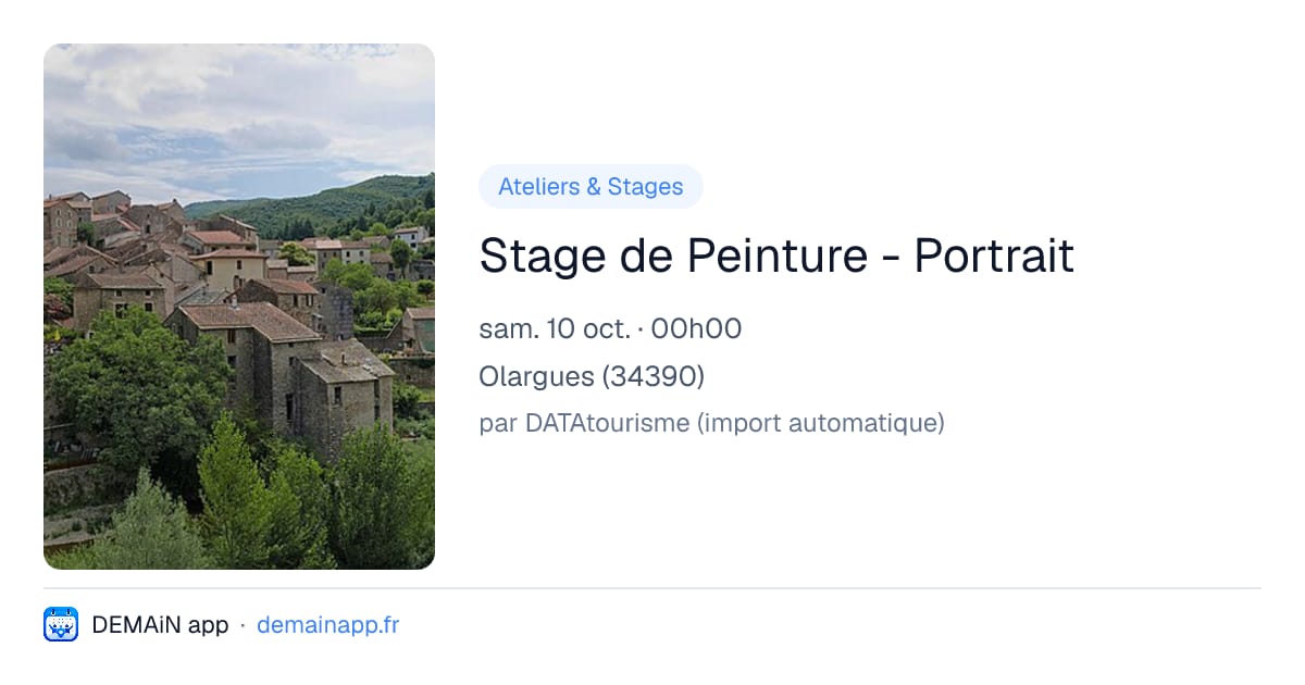 Stage de Peinture - Portrait — Olargues