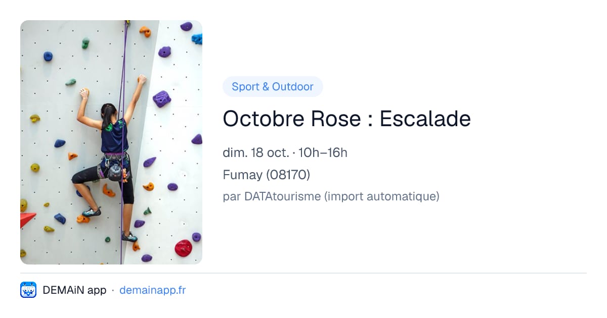 Octobre Rose : Escalade — Fumay